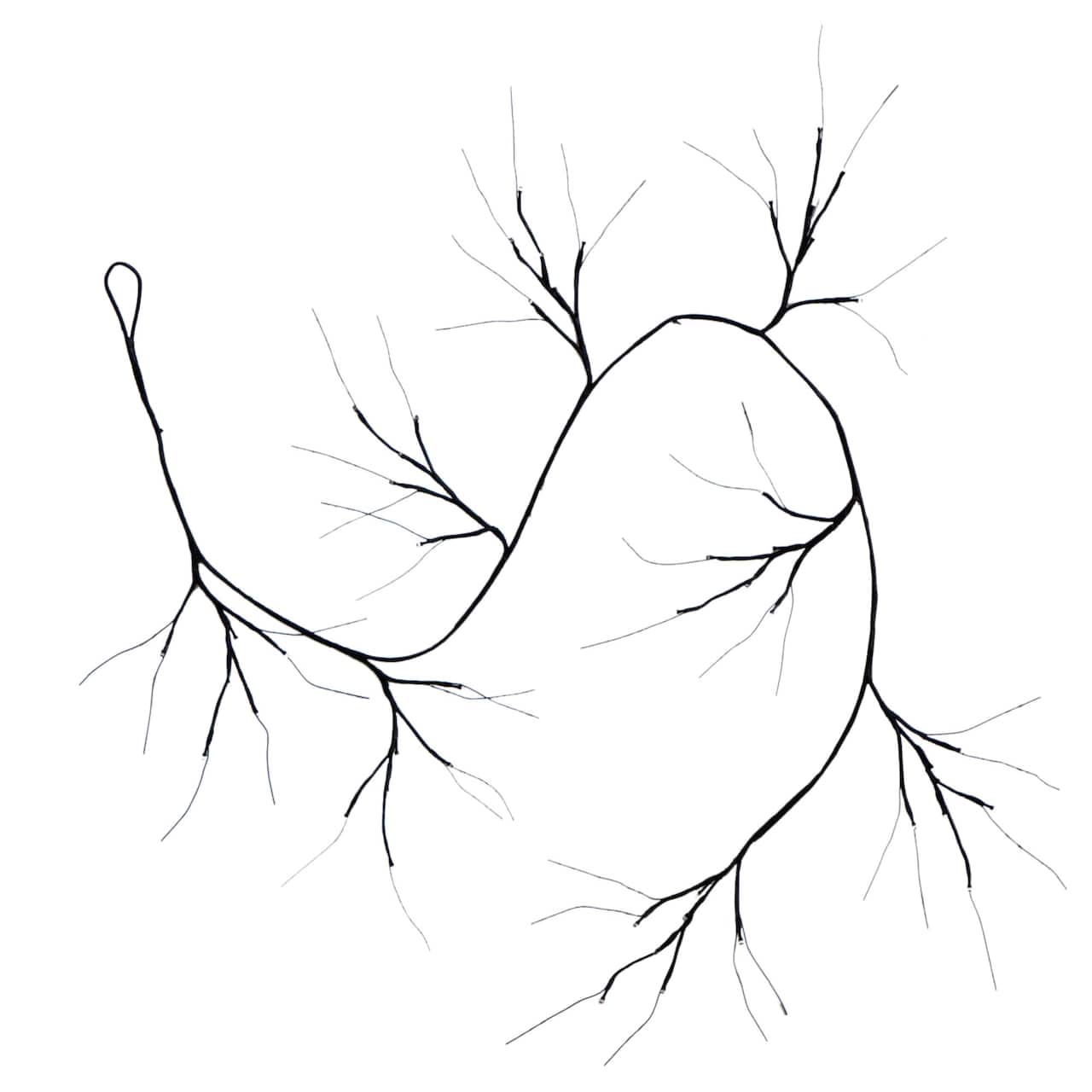 6.5ft. Pre-Lit Artificial Halloween Black Twig Garland with 48 Purple LED Lights